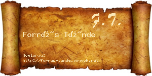 Forrás Tünde névjegykártya